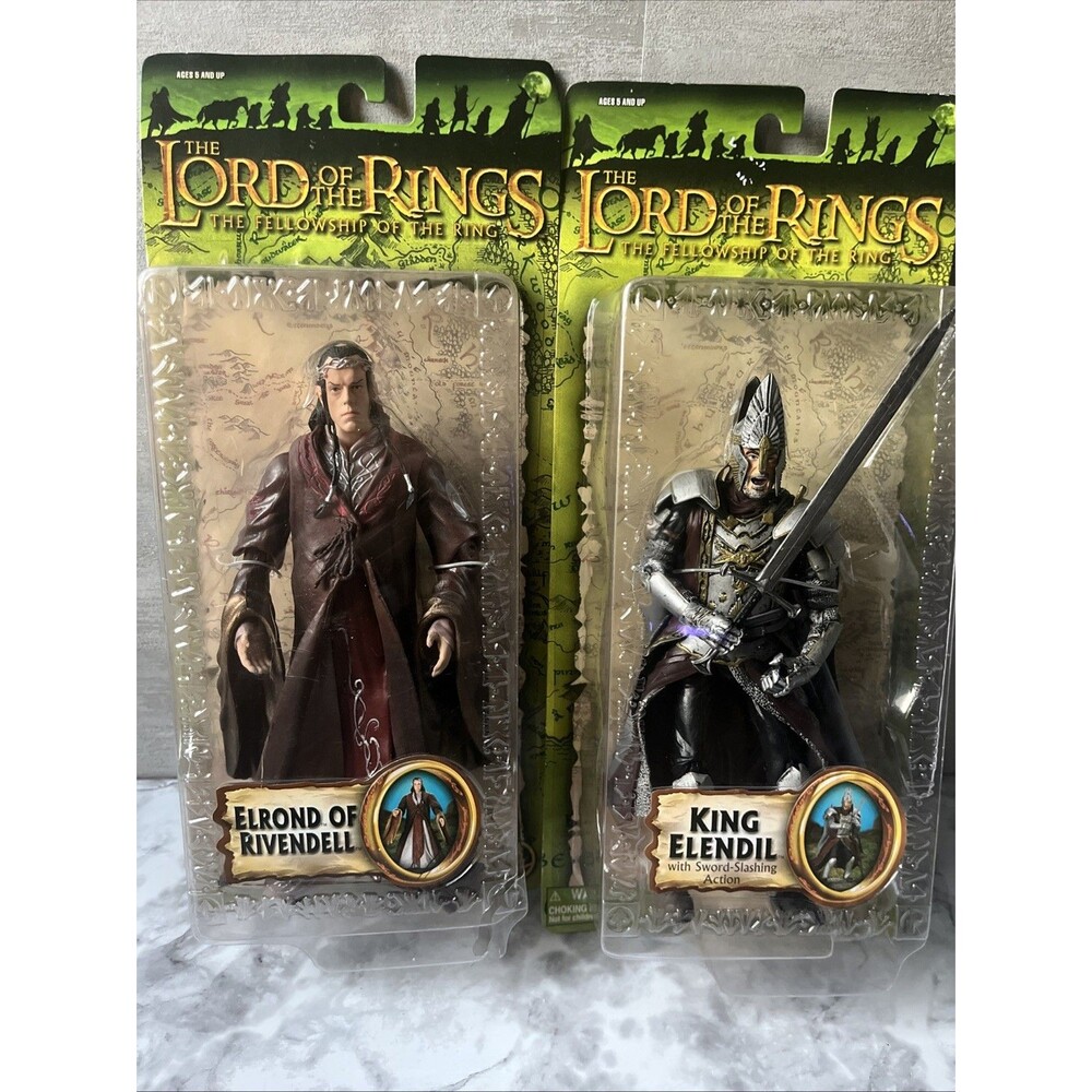 Lord of the Rings Toy Biz Elrond & King Elendil Action Figures LOTR